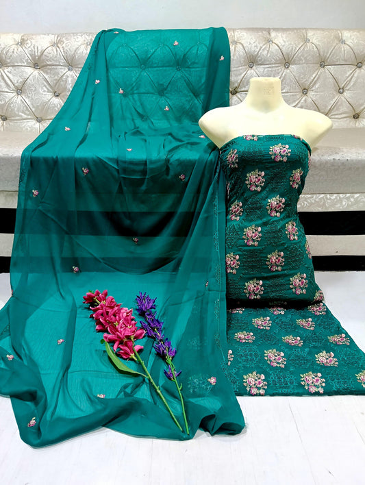 Fancy thread Embroidery and sequence work