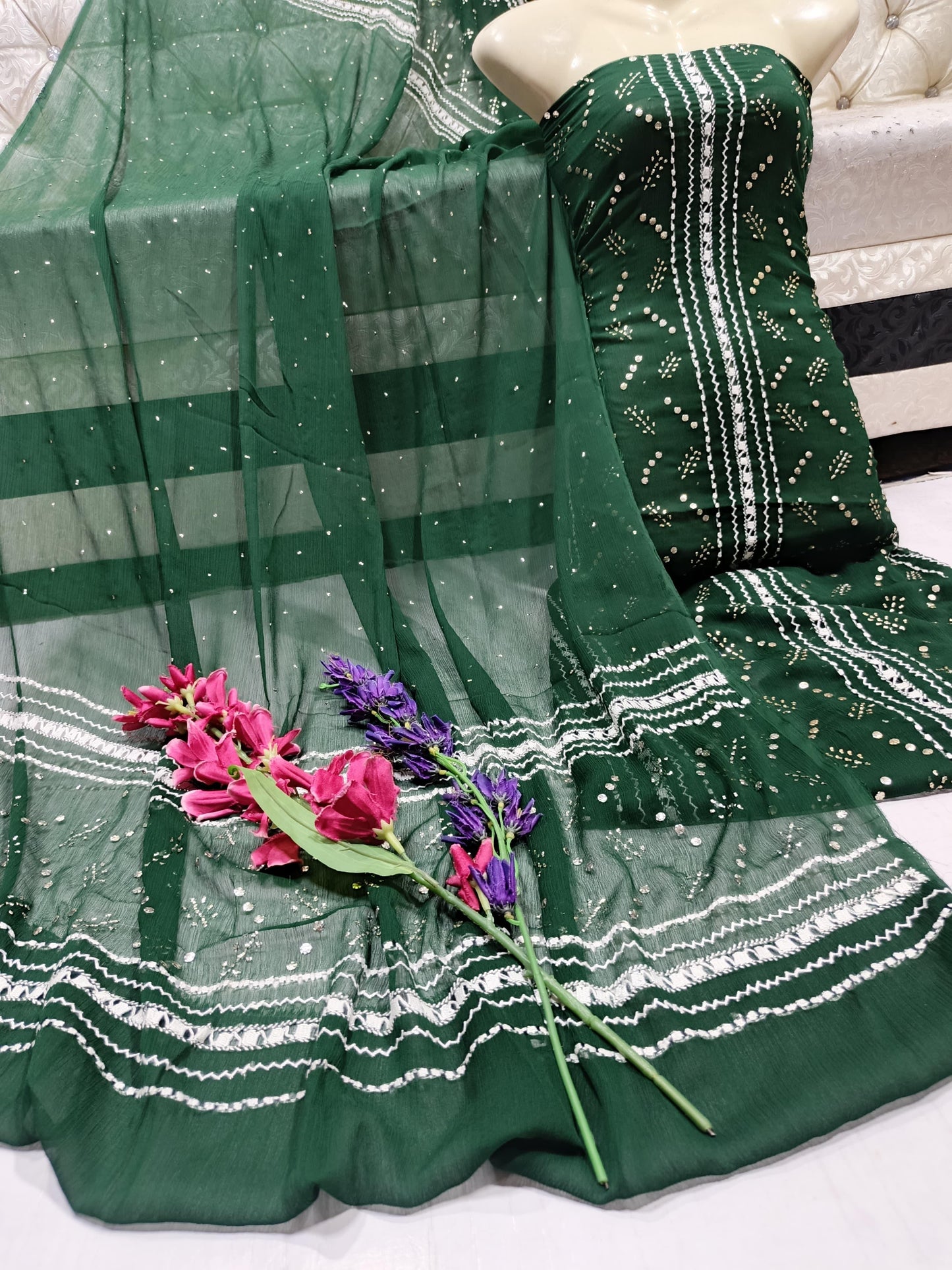 Fancy Suit handmade mirror Embroidery dresses